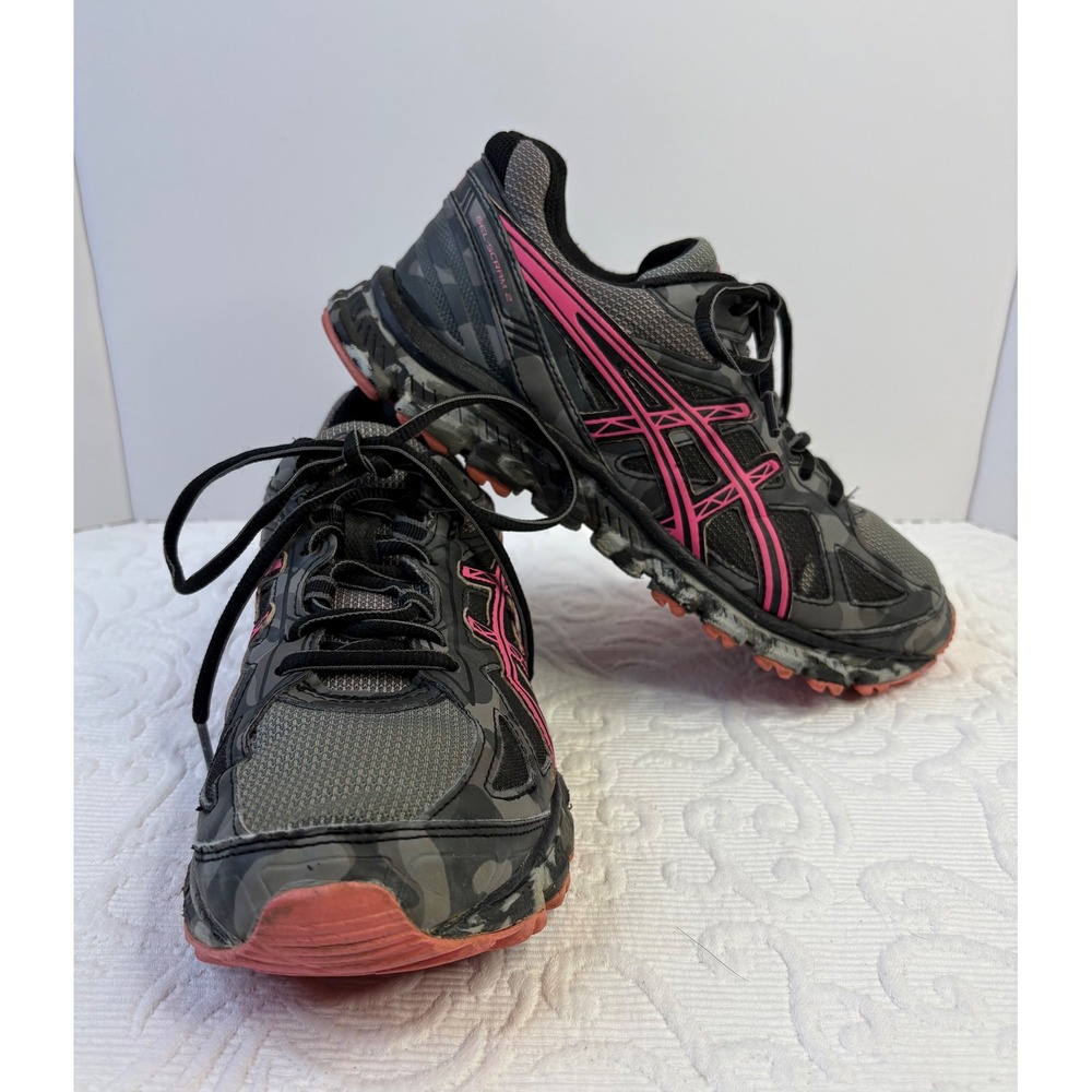ASICS Gel-Scram 2 Women's Size 8 Running Shoes Gray Pink Camo Athletic Sneakers